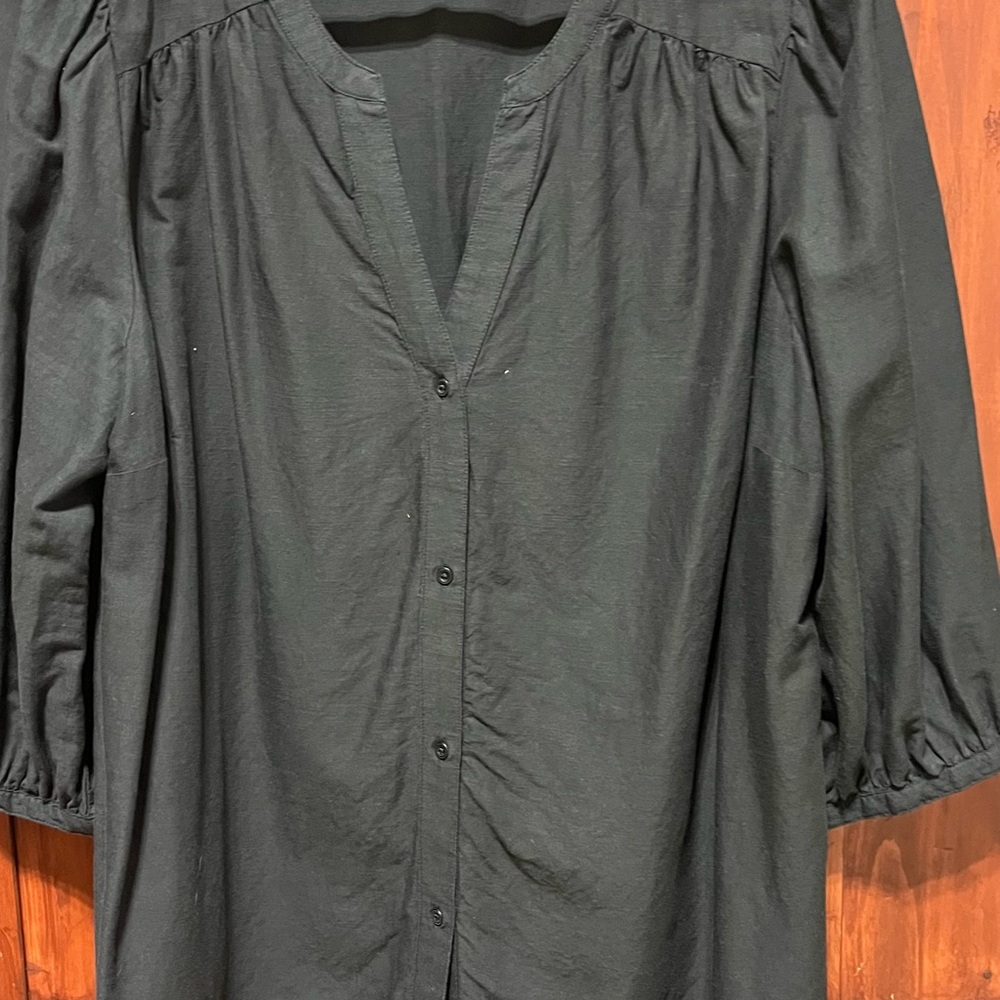 Black Comfortable Black Button up or not top.
